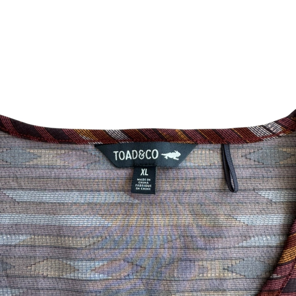 Toad&Co Red and Brown High Low Sundress Sleeveless Halter - Picture 7 of 11